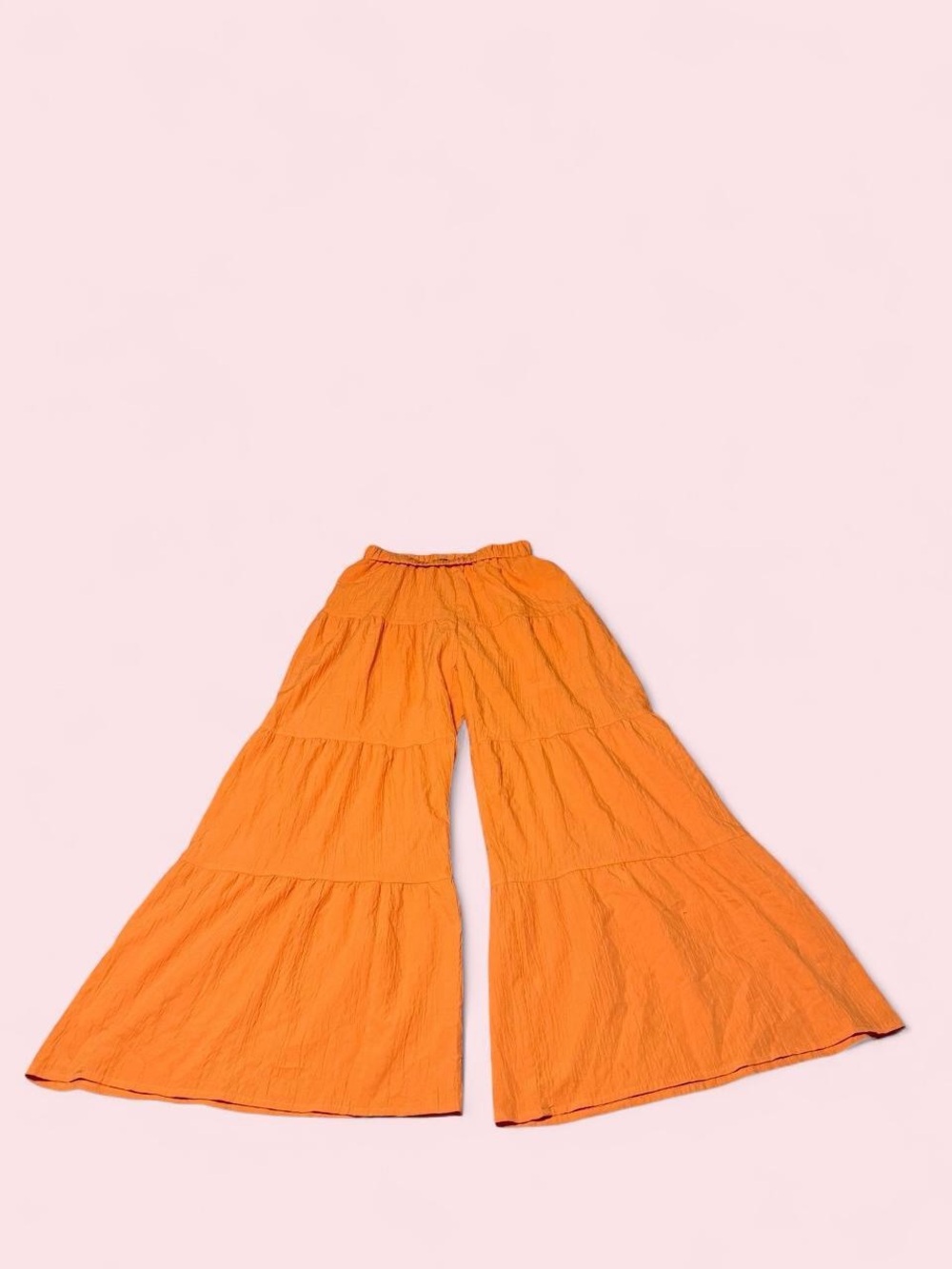SHEIN Orange Tiered Wide-Leg Pants